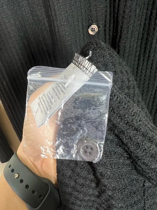 Beyond Yoga Your Line Waffle Knit 2 in 1 Duster Cardigan Dress size Large black - Picture 9 of 12